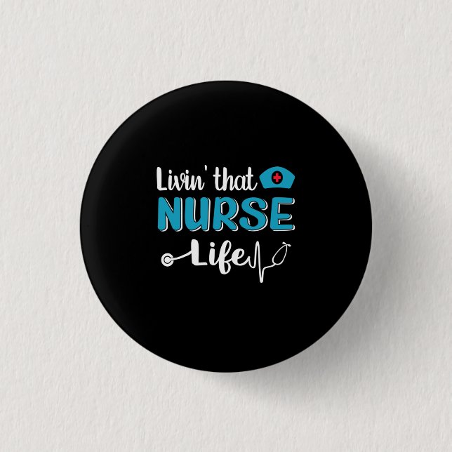 Nurse Gift | Att leva detta sjukliv Knapp (Framsida)