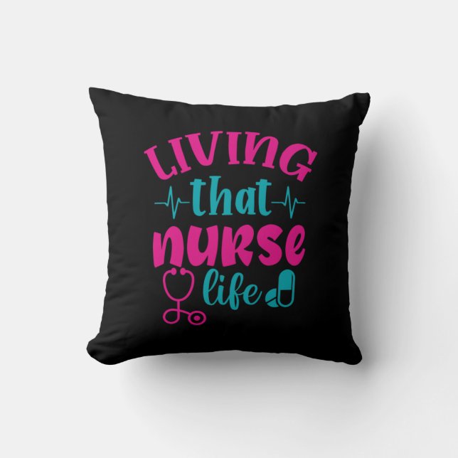 Nurse Gift | Att leva detta sjukliv Kudde (Framsida)