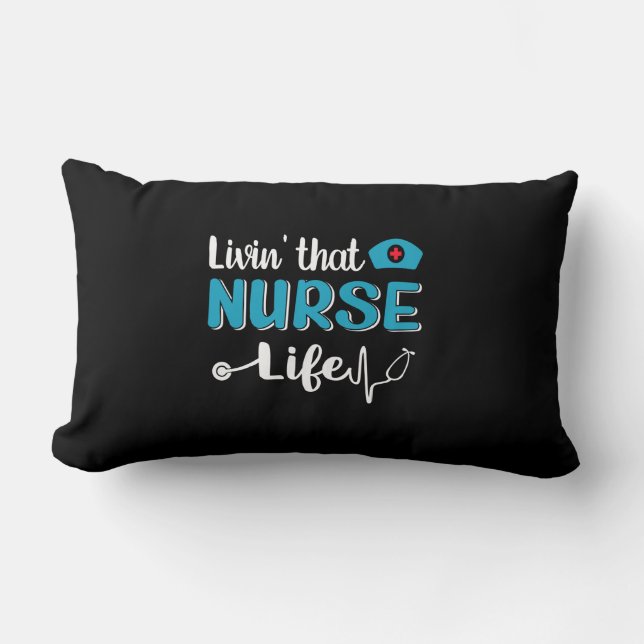 Nurse Gift | Att leva detta sjukliv Lumbarkudde (Framsida)
