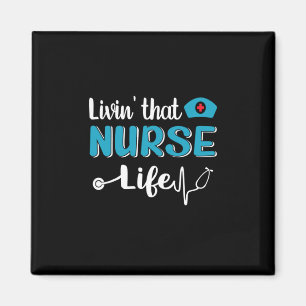 Nurse Gift Att leva detta sjukliv Magnet