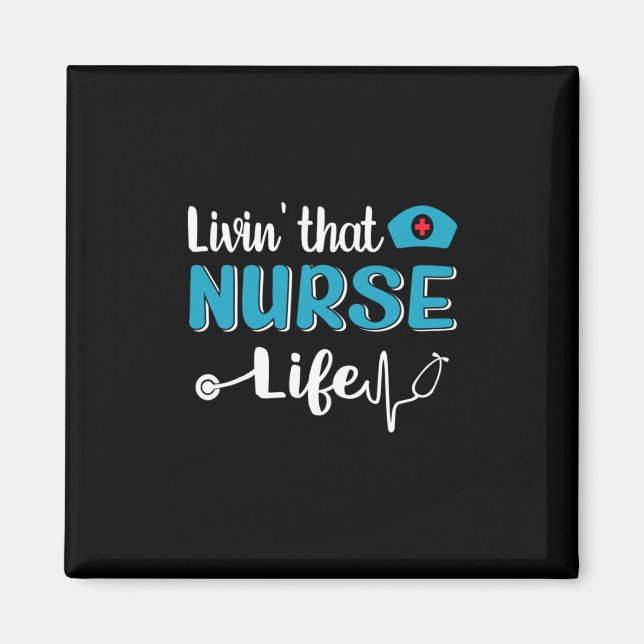Nurse Gift | Att leva detta sjukliv Magnet (Framsidan)