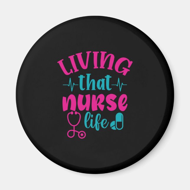 Nurse Gift | Att leva detta sjukliv Magnet (Framsidan)