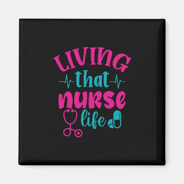 Nurse Gift | Att leva detta sjukliv Magnet (Framsidan)