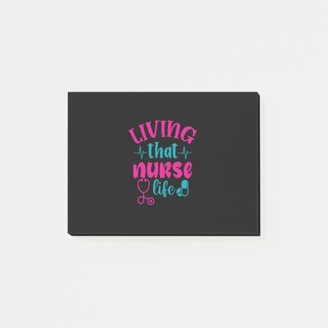 Nurse Gift | Att leva detta sjukliv Post-it Block (Framsida)