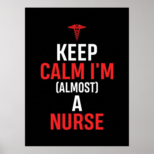Nurse Gift | Behålla Lugn I är sjuksköterska Poster (Framsidan)