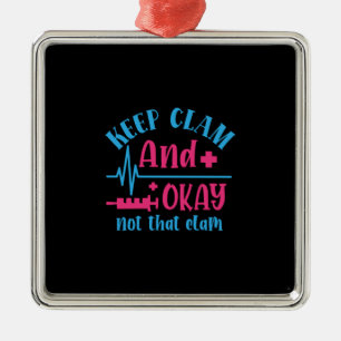 Nurse Gift Behållans Lugn och inte det där klamm Julgransprydnad Metall
