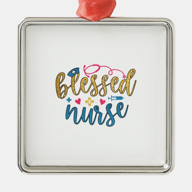 Nurse Gift | Blankt sjuksköterska Julgransprydnad Metall (Framsidan)