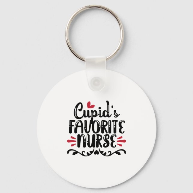 Nurse Gift Cupid's Favorite Nurse Nyckelring (Framsida)
