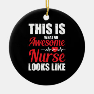 Nurse Gift Detta är en Fantastisk-sjuksköterska Julgransprydnad Keramik