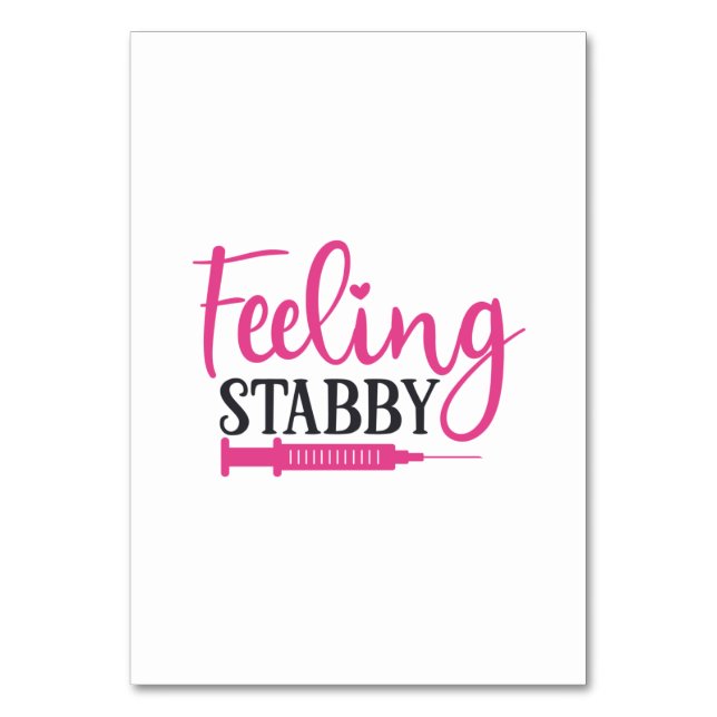 Nurse Gift Feeling Stabby Nurse Bordsnummer (Framsidan)