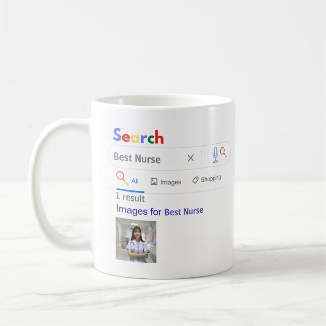 NURSE GIft FUNNY World's BEST SEARCH Engine Kaffemugg (Vänster)