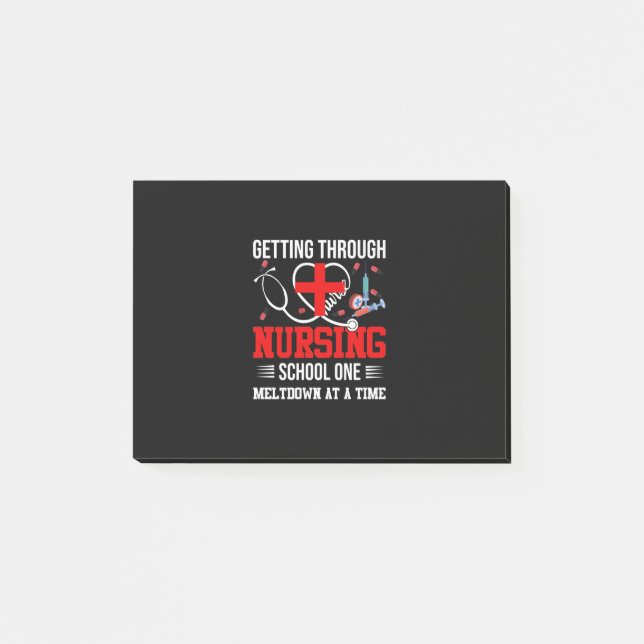 Nurse Gift | Getting Through Nursing School One Post-it Block (Framsida)