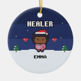 Nurse Gift Healer Pixel Christmas Ornament
