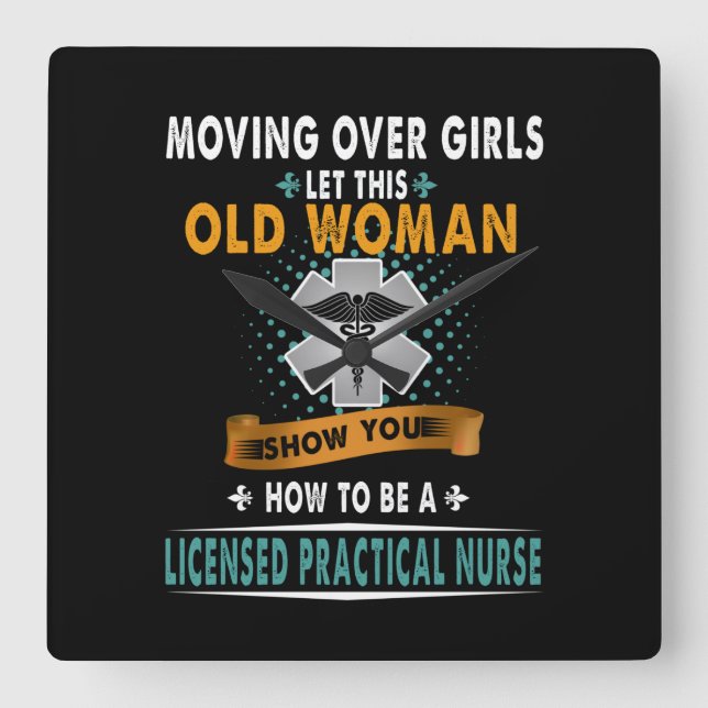 Nurse Gift | Hur man är en licensierad praktisk sj Fyrkantig Klocka (Framsida)