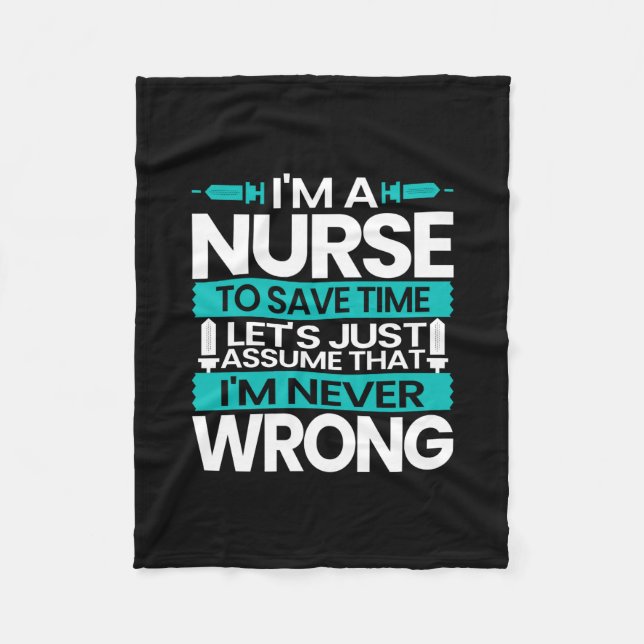Nurse Gift | I Am A Nurse To Save Time Fleecefilt (Framsidan)