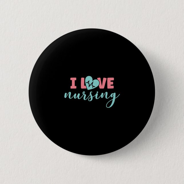 Nurse Gift | I Kärlek Nursing Knapp (Framsida)