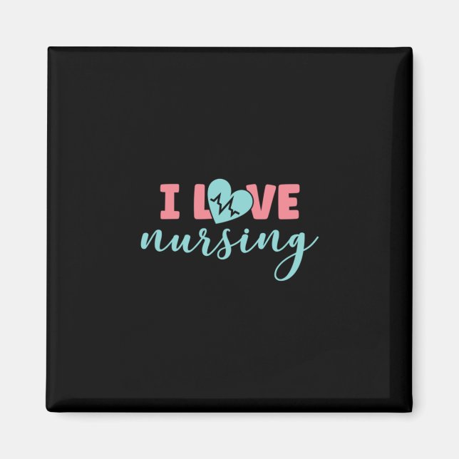 Nurse Gift | I Kärlek Nursing Magnet (Framsidan)