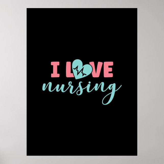 Nurse Gift | I Kärlek Nursing Poster (Framsidan)