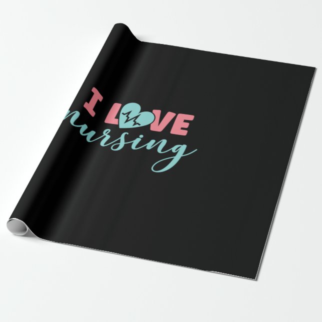 Nurse Gift | I Kärlek Nursing Presentpapper (Utrullad)