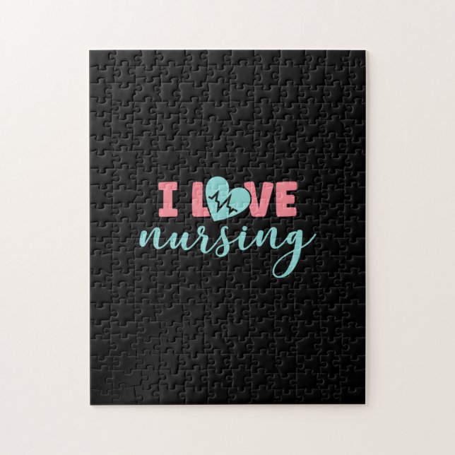 Nurse Gift | I Kärlek Nursing Pussel (Vertikal)