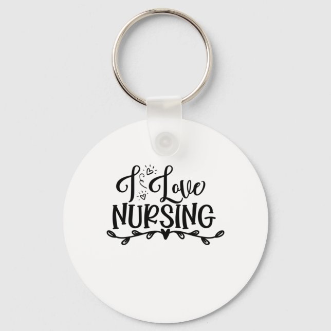 Nurse Gift I Kärlek Nyckelring (Framsida)