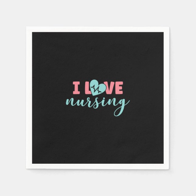 Nurse Gift | I Love Nursing Pappersservett (Framsidan)