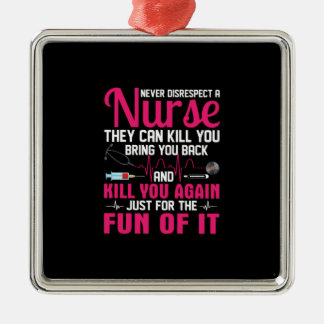 Nurse Gift | Ignorera aldrig sjuksköterska Julgransprydnad Metall
