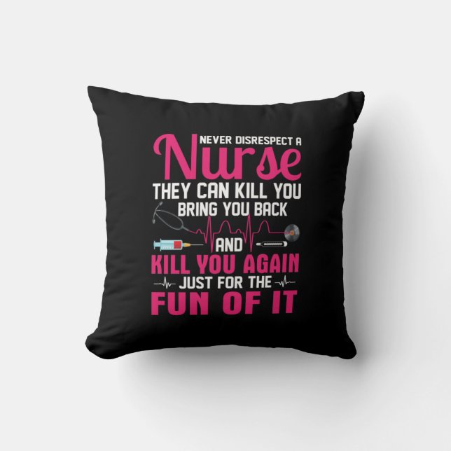 Nurse Gift | Ignorera aldrig sjuksköterska Kudde (Framsida)