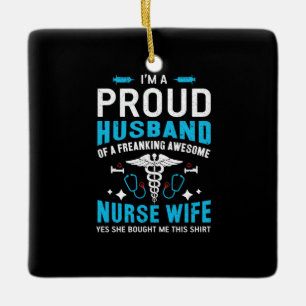 Nurse Gift Jag är stolt över Make Julgransprydnad Keramik