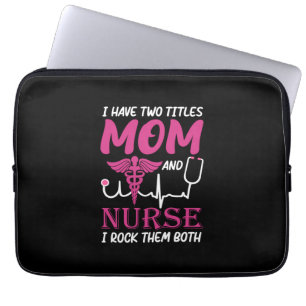 Nurse Gift Jag har två avdelningar Mamma och sju Laptop Fodral