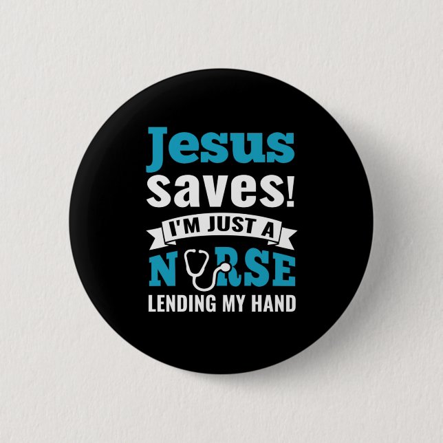Nurse Gift | Jesus sparkar att jag bara är sjukskö Knapp (Framsida)