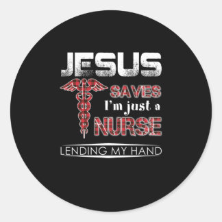 Nurse Gift | Jesus Sparkar att jag bara är sjukskö Runt Klistermärke