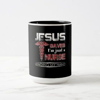 Nurse Gift | Jesus Sparkar att jag bara är sjukskö Två-Tonad Mugg