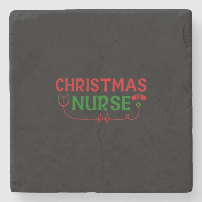 Nurse Gift | Julnäsan Stenunderlägg (Framsidan)