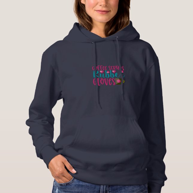 Nurse Gift | Kaffe, spånskivor, gummihandskar T Shirt (Framsida)