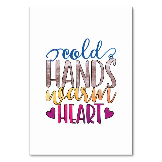 Nurse Gift | Kall Händer Varm Heart Bordsnummer (Framsidan)