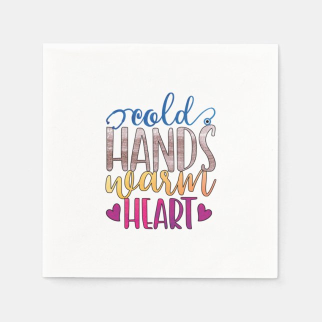 Nurse Gift | Kall Händer Varm Heart Pappersservett (Framsidan)