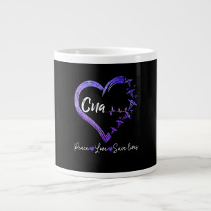Nurse Gift Kärlek CNA Peace Kärlek Spara Lives Jumbo Mugg