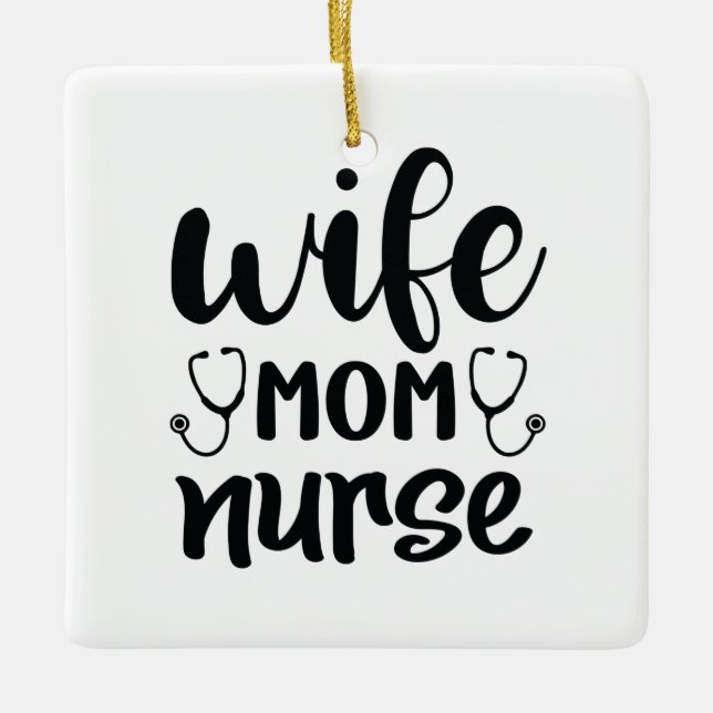 Nurse Gift Makfe Mamma Nurse Julgransprydnad Keramik (Framsida)
