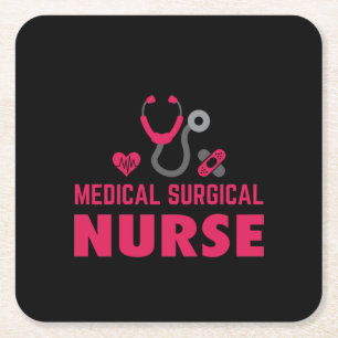 Nurse Gift Medicinsk kirurgisk sjuksköterska Underlägg Papper Kvadrat