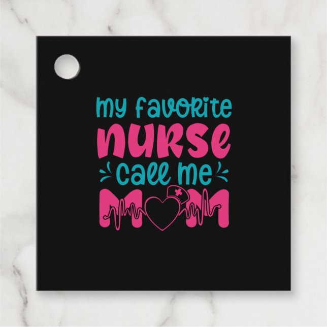 Nurse Gift | My Favorite Nurse Care Me Mamma Gåvor Etiketter (Framsida)