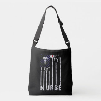 Nurse Gift| Nurse American Flagga Nurse Älskare Axelväska