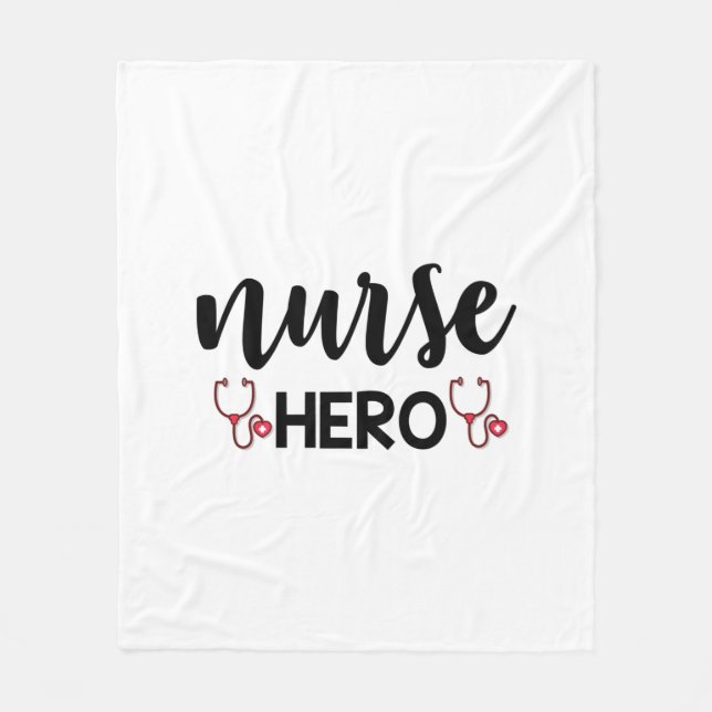 Nurse Gift Nurse Hero Fleecefilt (Framsidan)