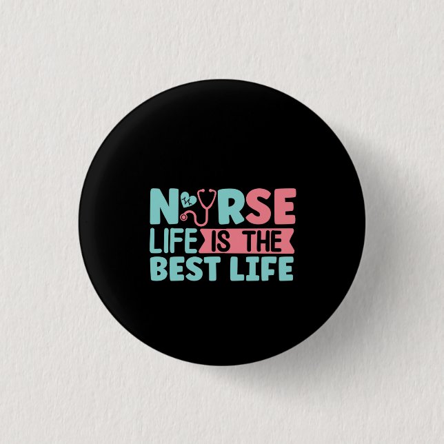 Nurse Gift Nurse Life är det bästa Knapp (Framsida)