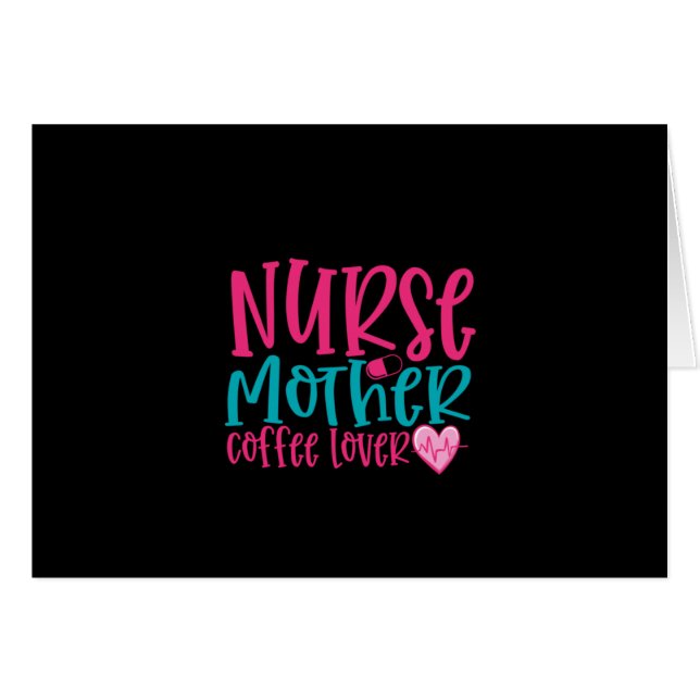 Nurse Gift Nurse Mor-kaffe Älskare Hälsningskort (Framsidan Horizontal)