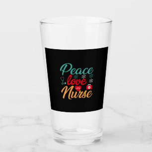 Nurse Gift Peace Kärlek Nurse Glaskopp
