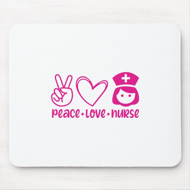 Nurse Gift Peace Kärlek Nurse Musmatta (Framsidan)