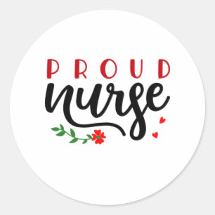 Nurse Gift Proud Nurse Runt Klistermärke