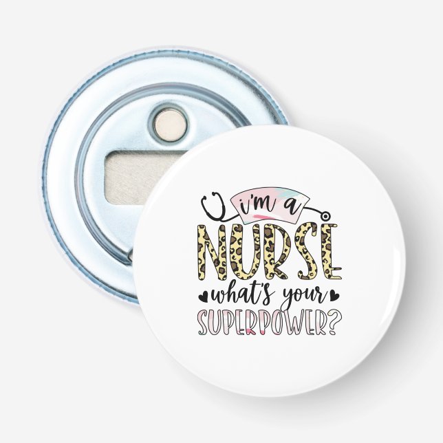 Nurse Gift | Proud Super Nurse Flasköppnare (Framsidan)