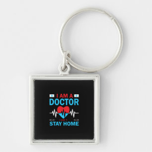 Nurse Gift Sjuksköterska jag inte kan stanna hem Fyrkantig Silverfärgad Nyckelring